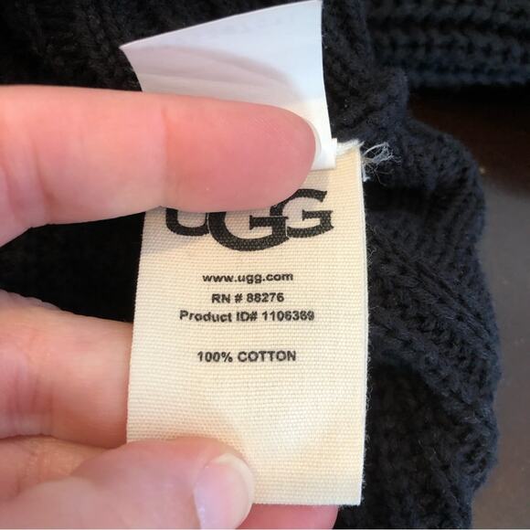 UGG Raelynn black turtleneck funnel chunky ribbed sweater tunic size Small - Picture 11 of 16